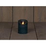 B.o.t. kaars wax rustiek bewegende vlam 7.5x10cm antiek groen 3xaaa/ti...