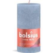 Rustiek stompkaars shine 130 x 68 mm Sky blue kaars
