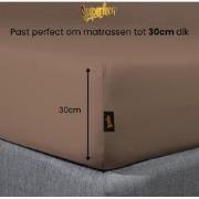 Superieur Hoeslaken - 160x200 cm - Taupe - 100% katoen