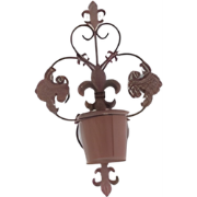 Wanddeco met pot 36x15x56 cm
