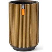 Vaas hoog Groove H21.7 cm zwart goud