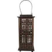 Clayre & Eef Windlicht  19x19x43 cm Bruin Bamboe Rechthoek Kaarsenhoud...