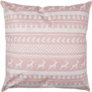 Clayre & Eef Kussenhoes  45x45 cm Roze Wit Polyester Sierkussenhoes