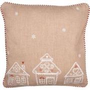 Clayre & Eef Kussenhoes 40x40 cm Bruin Katoen Gingerbread house Sierku...