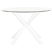 Beliani MALETTO - Ronde tafel-Wit-Glas