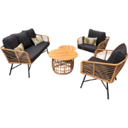Castro loungeset zwart teak 5-delig