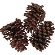 Clayre & Eef Decoratie Dennenappel Set van 3  8/10 cm Bruin Hout Kunst...