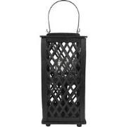 Clayre & Eef Windlicht  19x19x40 cm Zwart Bamboe Rechthoek Kaarsenhoud...