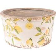 Clayre & Eef Bloempot  Ø 16x9 cm Geel Keramiek Citroen Bloempot binnen