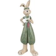 Clayre & Eef Beeld Konijn 11x10x33 cm Groen Polyresin Woonaccessoires