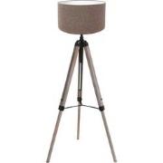 Mexlite - vloerlamp - Triek - zwart - hout linnen - Ø 75cm - E27 - 409...