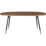Housecraft Living Denise Eettafel Hout Ovaal 180x90 cm Bruin/ Goud