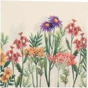 Clayre & Eef Servetten Papier Set van 20 33x33 cm Beige Roze Bloemen