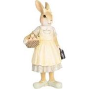 Clayre & Eef Decoratie Beeld Konijn 8x5x15 cm Beige Kunststof