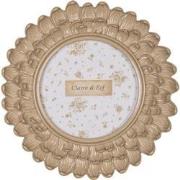 Clayre & Eef Fotolijst Ø 10 cm Beige Kunststof Rond