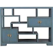Fine Asianliving Chinese Boekenkast Open Kast Arctic Blauw Grijs -