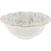 Clayre & Eef Soepkom  Ø 15 cm Wit Roze Porselein Rond Bloemen Serveerk...