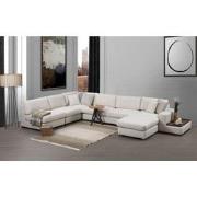 U Hoekbank Links Loop Beige - Met Tafel