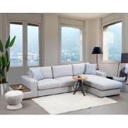 Hoekbank Rechts Loop Licht Grijs - Met Tafel Links
