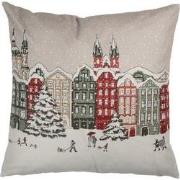 Clayre & Eef Kussenhoes 45x45 cm Beige Polyester Winter