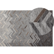 Beliani ARKUM - Laagpolig-Grijs-Viscose, Leer