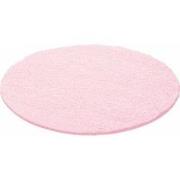 Tapijtenloods Basic Rond Shaggy vloerkleed Roze Hoogpolig- 200 CM ROND