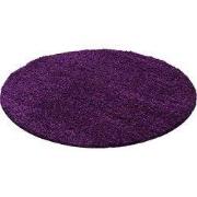 Tapijtenloods Basic Rond Shaggy vloerkleed Paars Hoogpolig- 200 CM RON...