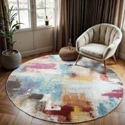 Tapijtenloods Picasso Artisan Vintage Rond Vloerkleed Multi Laagpolig-...