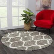 Hoogpolig Grijs Rond Vloerkleed – Madrid Shaggy Tapijt – Fluffy & Luxe...