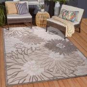 Floral Outdoor - Buitenkleed Tuin - Weerbestendig Vloerkleed - Creme- ...