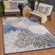 Floral Outdoor - Buitenkleed Tuin - Weerbestendig Vloerkleed - Grijs- ...