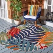 Floral Outdoor - Buitenkleed Tuin - Rond - Weerbestendig Vloerkleed - ...