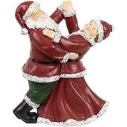 Clayre & Eef Kerstdecoratie Beeld Kerstman 12x8x15 cm Rood Kunststof