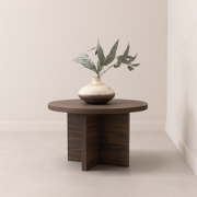 Ronde Salontafel Celine 60cm, kleur bruin notenhout