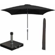 Garden Impressions Lotus stokparasol 250x250 cm - zwart incl 40 kg Cos...