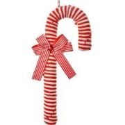 Clayre & Eef Kersthanger Zuurstok 36 cm Rood Wit Kunststof