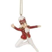 Clayre & Eef Kersthanger Notenkraker 11 cm Rood Wit Polyresin Kerstboo...