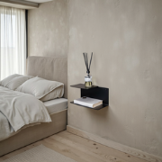 Dubbele wandplank 'Riser' S, 33cm, kleur zwart