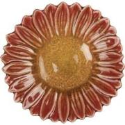 Clayre & Eef Decoratie schaal Bloem Ø 14x3 cm Rood Geel Keramiek
