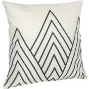 QUVIO Sierkussen gevuld met driehoek patroon - 45 x 45 cm - Zwart / Be...