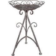 Clayre & Eef Plantentafel  Ø 27x40 cm Bruin Grijs IJzer Plantenstandaa...