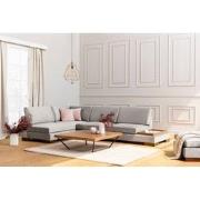 Hoekbank Links Tulip Licht Grijs - Met Hocker