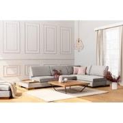 Hoekbank Rechts Tulip Licht Grijs - Met Hocker