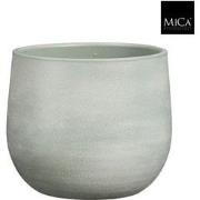 Mica Decorations Bloempot Sevilla - 24x24x21 cm - Terracotta - Grijs