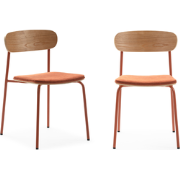 Set van 2 stoelen in stof met zwarte metalen poten L46 cm - ADRIANA