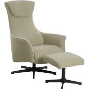 Relaxfauteuil Taupe - 78x86x110cm - Met Voetenbankje - Katie