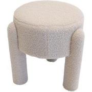 Poef Beige Bouclé - 44x44x42cm - Yara