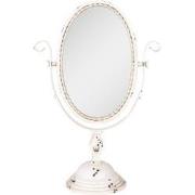 Clayre & Eef Tafelspiegel 34x16x50 cm Beige Metaal Glas Ovaal
