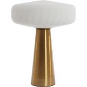 vtwonen Tafellamp Ø40x53 cm PLEAT glas mat wit+goud