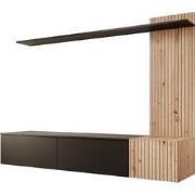 Meubella Wandmeubel Segundo - Zwart - 180 cm